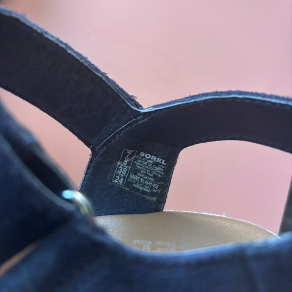 Sorel Navy Espadrille Wedge - Picture 9 of 9